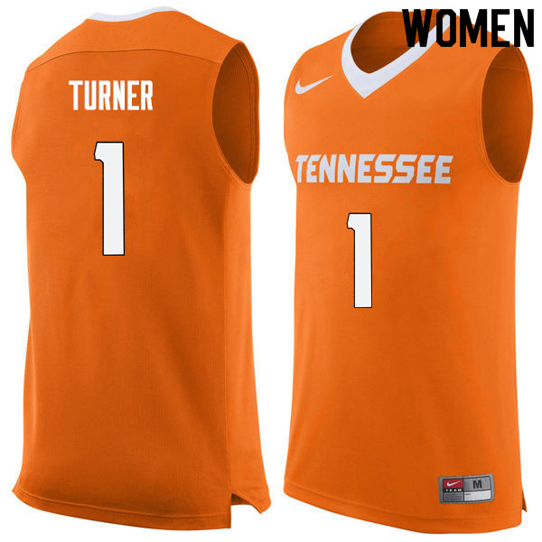 Women #1 Lamonte Turner Tennessee Volunteers College Basketball Jerseys Sale-Orange